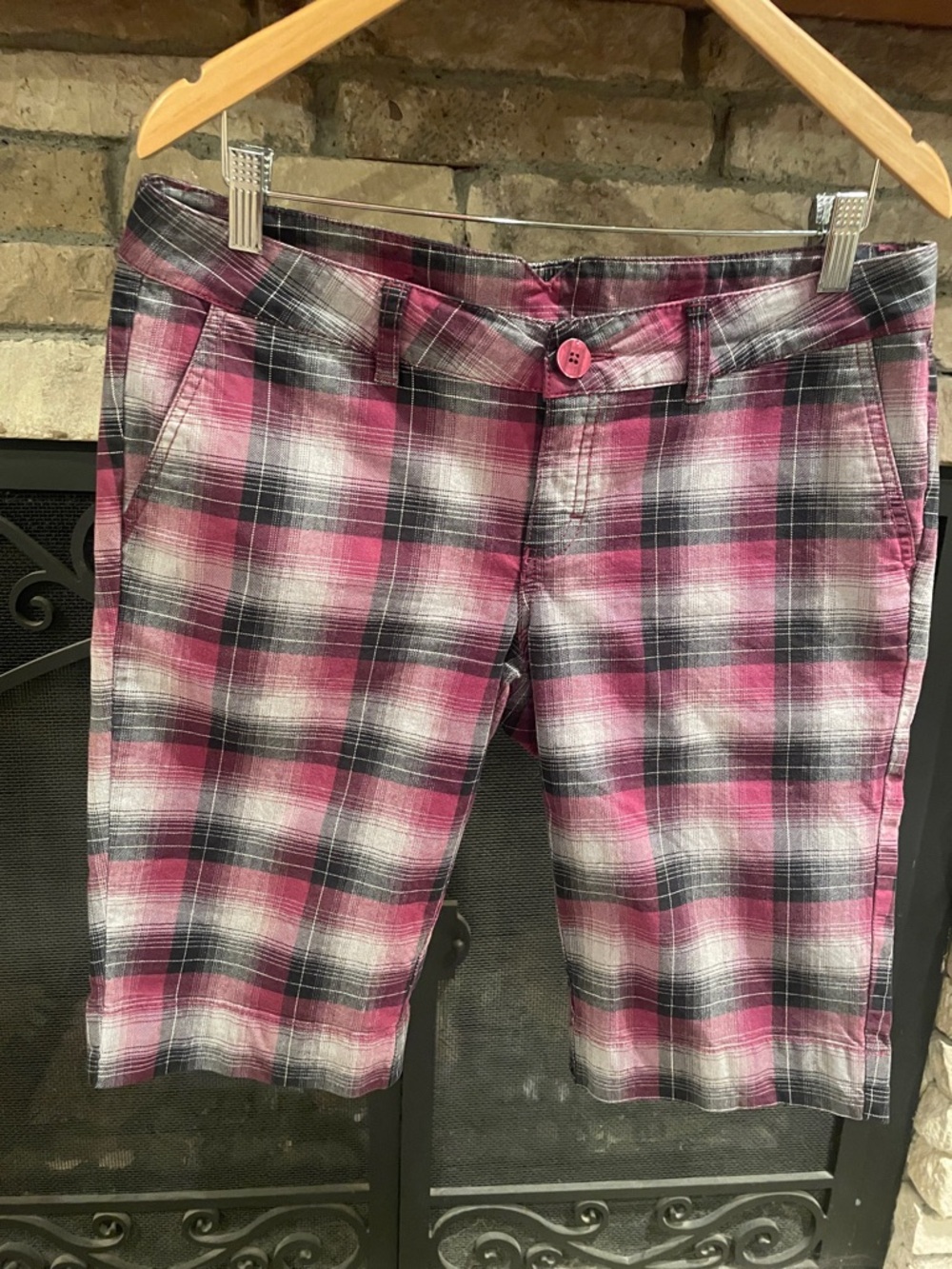 Vans Purple Black Grey Plaid Bermuda Shorts